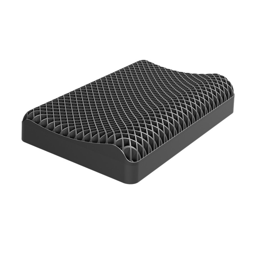 Airflow Gelの立体ウェーブ構造。中央のくぼみと両サイドの高さを示す本体